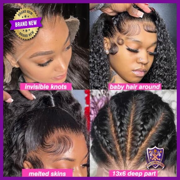 30 Inch Water Wave 13x6 HD Lace Front Wig Human Hair Pre Plucked 200 Density main image 5